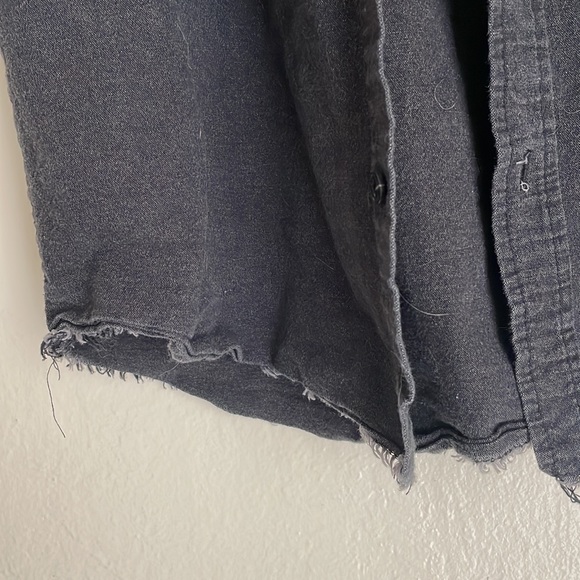 Black Denim Button Up - Picture 2 of 5